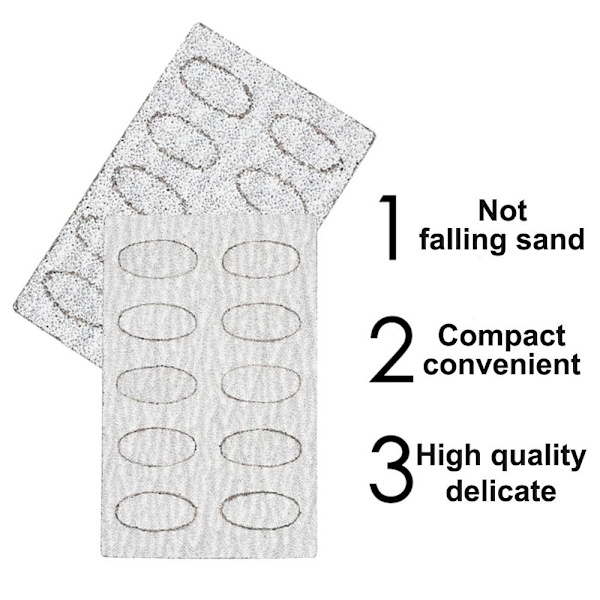 Horseshoe Nail Cuticle Pusher Itsekiinnittyvä hiekkahiutale 240Grits-15sheets