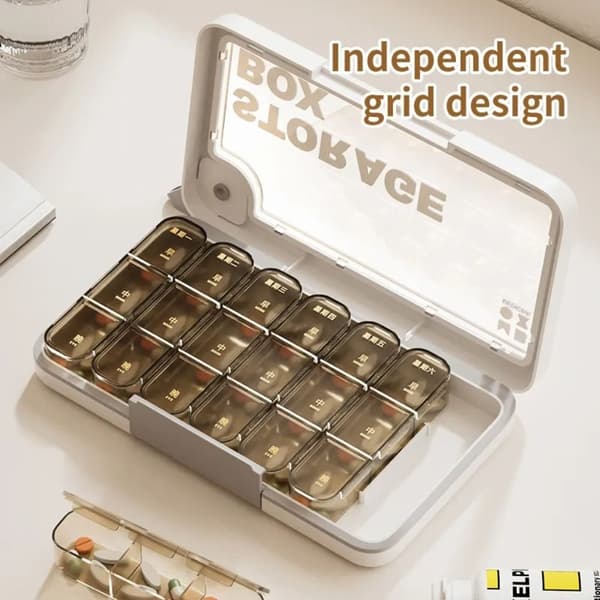 Pill Organizer Medisin Divider HVIT white