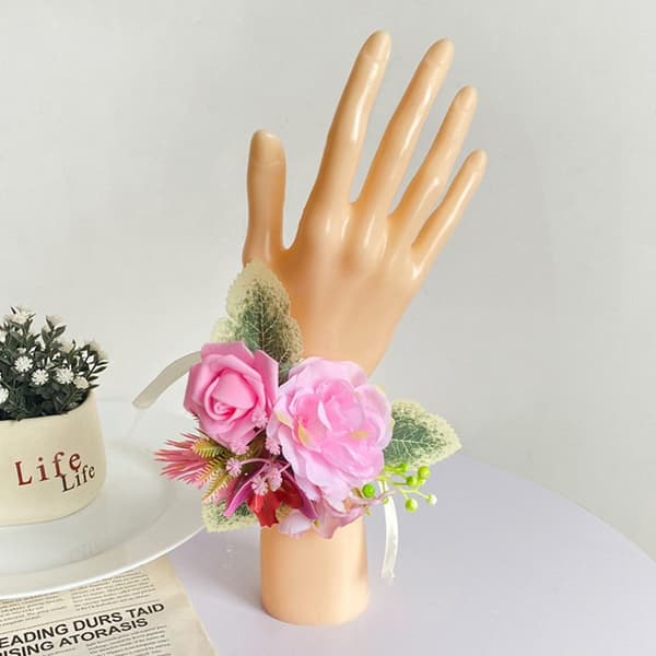 Rose handledsarmband brud handledsblommor VIT White