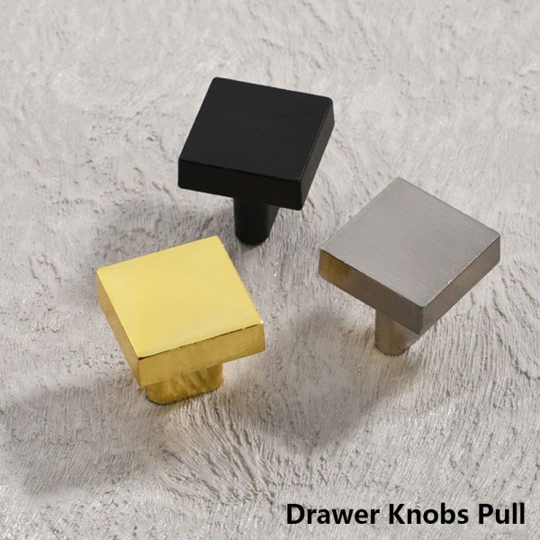 3 STK Skabsknopper Skuffeskabsdørknapper SORT Black