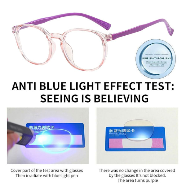 Barnens Anti-Blått Ljusglasögon Runda Glasögon ROSA Pink