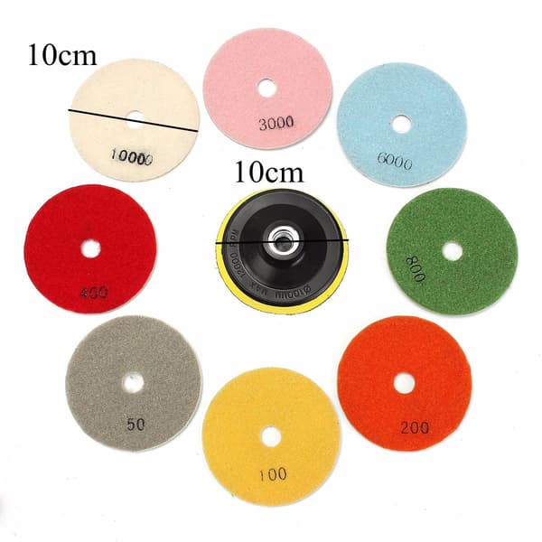 16 st 4 tums 100 mm diamantpolerkuddar