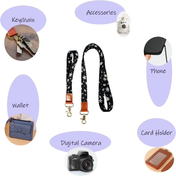 2 stykker nøglering Højkvalitets lanyard drejeligt spænde