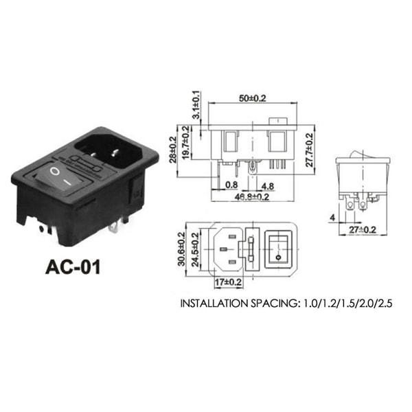AC Socket Power Socket -kytkimet