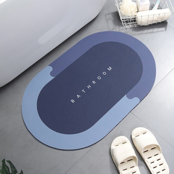 Moderne Bruser Badeværelse Soveværelse Anti-Slip Absorberende Tæppe Tæppe Blue 40x60cm