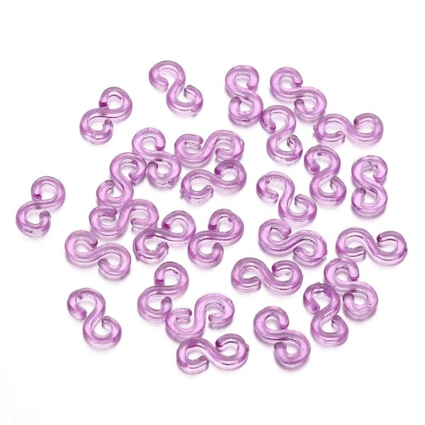 1000 Stk Plast S Clips Gummibåndsspænde LILLA Purple