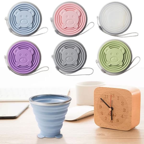 Silikon sammenleggbare kopper kaffekopper LILLA purple