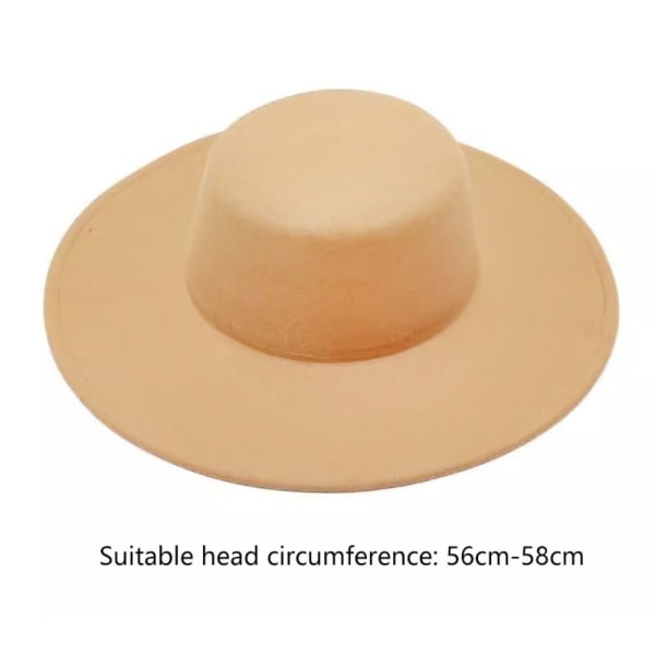 Dame Flatcap Wide Rim Filt Hat KHAKI Khaki