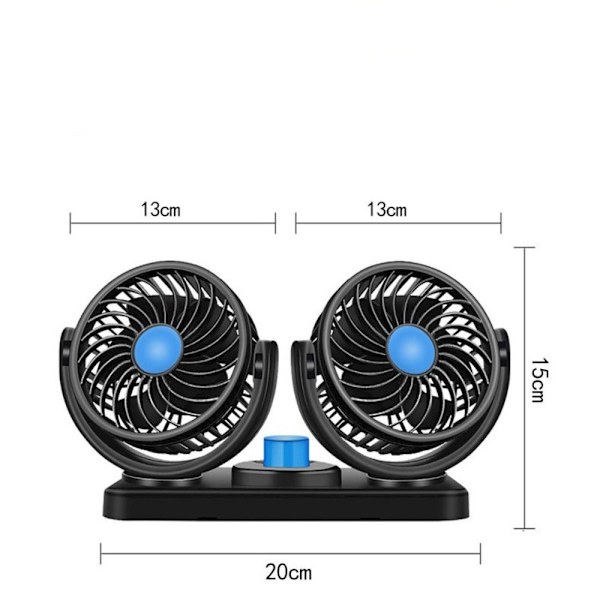 12V Dual Head Autotuuletin Jäähdytystuulettimet USB USB USB