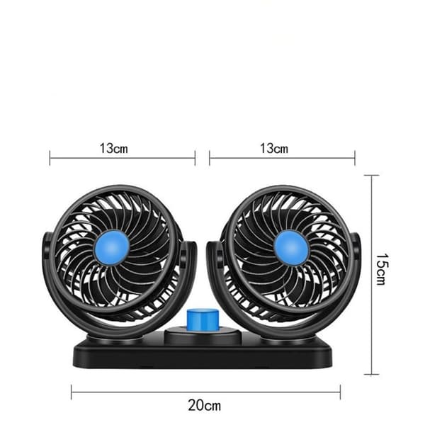 12V Dual Head Bilfläkt Kylarfläktar USB USB USB