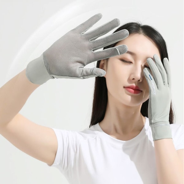 Ice Silk Gloves Anti-UV Handsker GRÅ grey