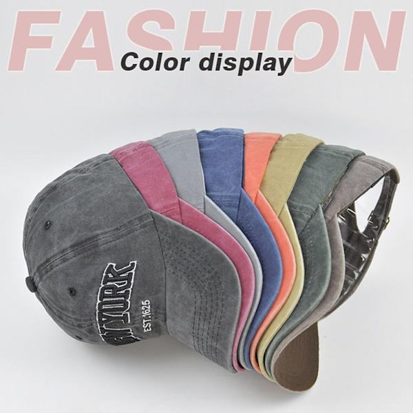 New York Embroidery Baseball Caps Distressed Haalistunut Cap COFFEE coffee
