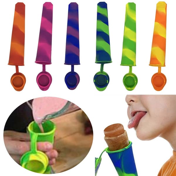 2/6 STK Ice Pop Forme Silikone Popsicle Form E E E