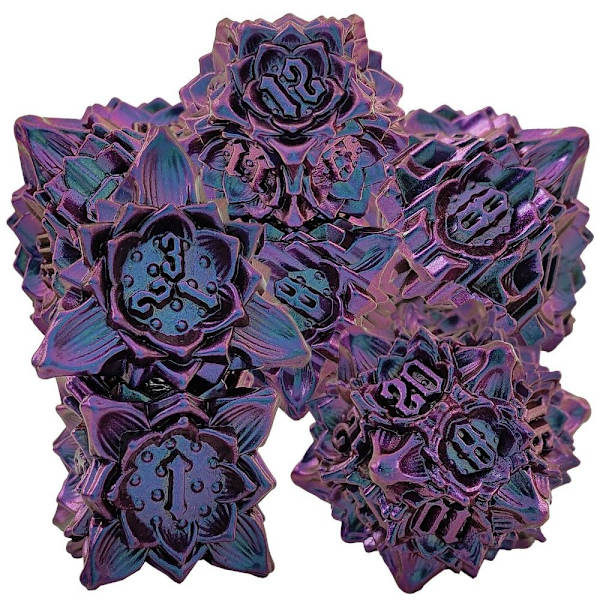 7kpl/ Set Metal Dice Set Nopat PUNAINEN red
