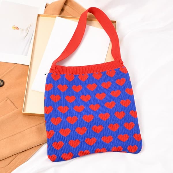 Knit Handbag Kangaskassi SININEN blue