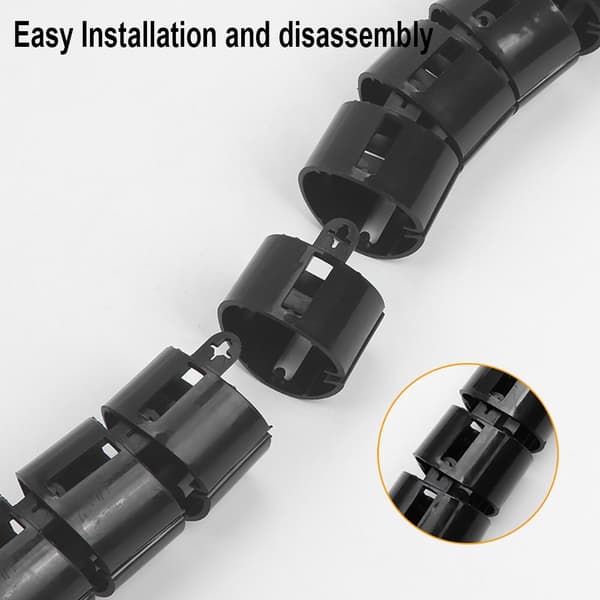 Cable Organizer Opbevaringsrør SORT Black