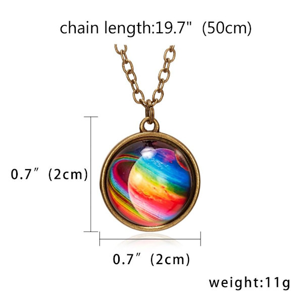 3 STK Glow Planet Halskjede Galaxy Chain C C C
