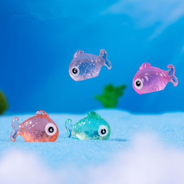 Fisk miniatyrer Glödande figurer LILA Purple