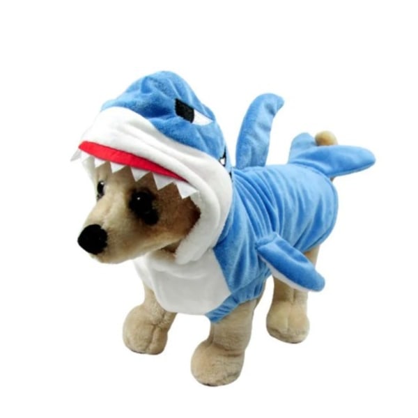 Stereoskopisk haj hundetøj hvalpe efterår/vinter kæledyr kostumer grey XL