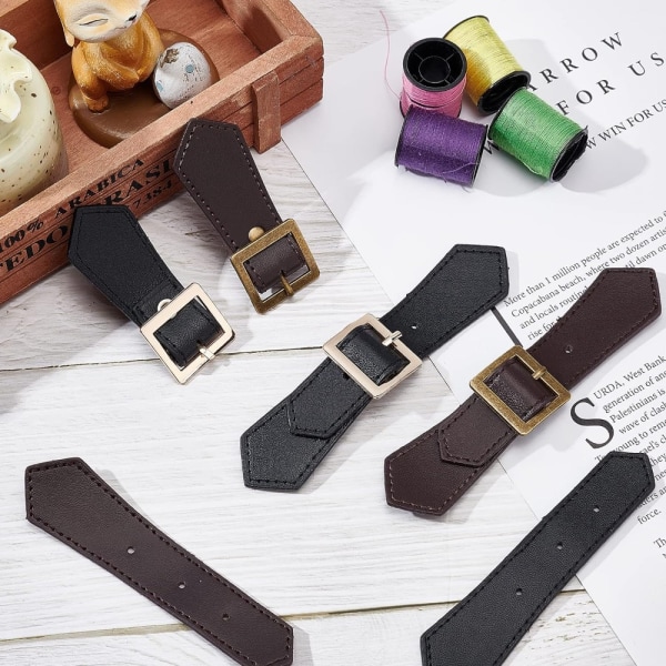 6stk PU-skinn-snap Toggle Leather Clasp Festeners Replacement