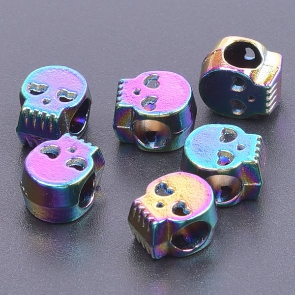 50st Skull Spacer Beads Macroporous Skull Metal Beads Small