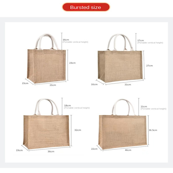 Kvinder linned taske Jute muleposer 21X23X15CM 21x23x15cm