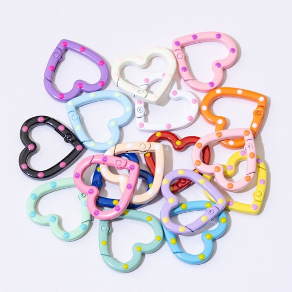 5 st Spring Heart Ring Spännen Karbinhake 4 4 4