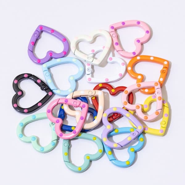 5 stk Spring Heart Ring Spænder Karabinhage 8 8 8