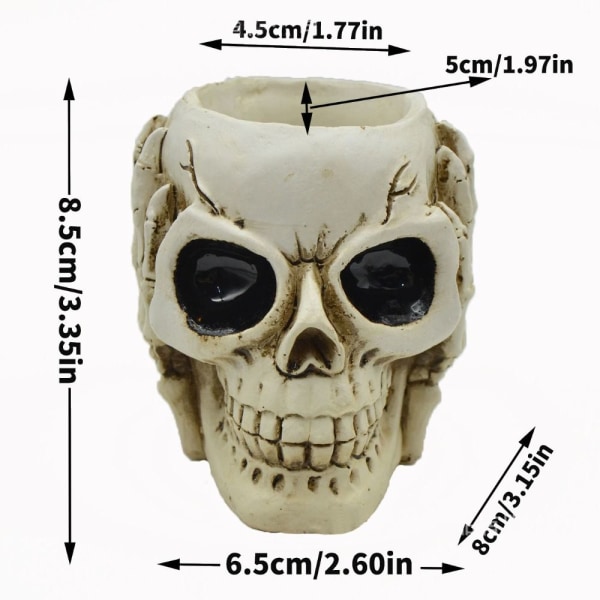 Halloween Skull -kukkaruukut Skeleton Head -kukkaruukku ÄLÄ PUHU donot speak