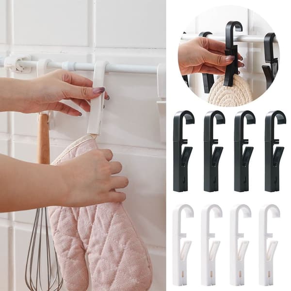 4 STK Multifunktionel Clip Multi-Purpose kroge SORT black