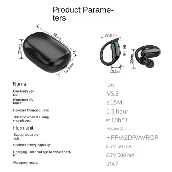 Digitale Bluetooth-øretelefoner Trådløst headset Spillørepropper