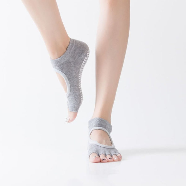 Varpaattomat sukat Half Toe Socks VAALEANHARMAA light gray