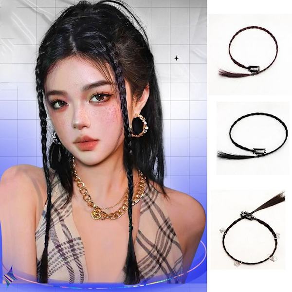 Hanging Ear Dye Peruk Fake Hair Braid J J J
