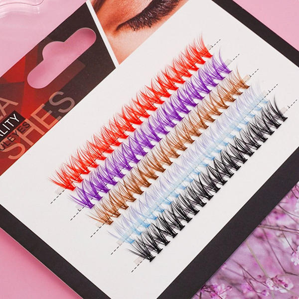 Färgade fransar Fluffy Mink Lashes Fransar med färg