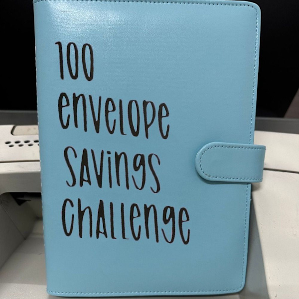 100 kirjekuoren haaste Binder Kirjekuoret Säästöhaasteet blue