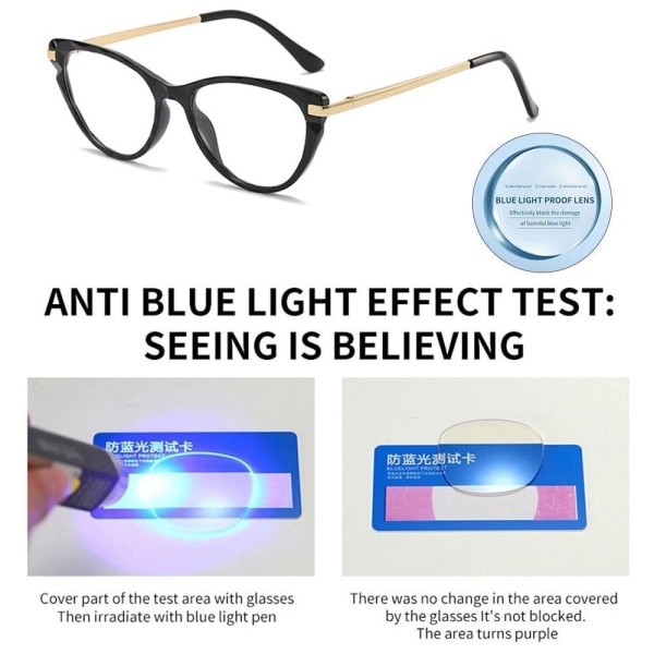 Anti-Blue Light Glasses Pyöreät silmälasit MUSTA Black