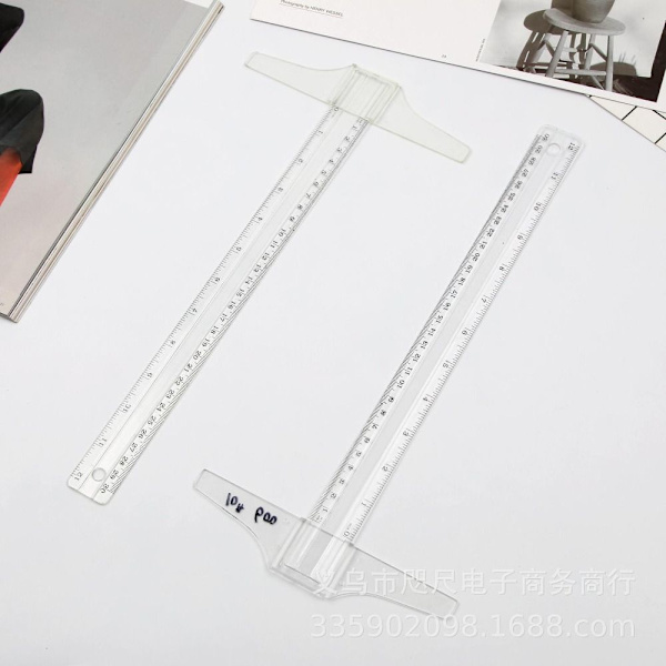 T-Square-linjal Gradert T-Ruler Inch Metrisk T-Square