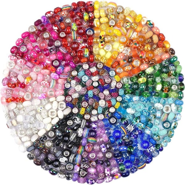 stora hål pärlor spacer pärlor regnbågspärlor