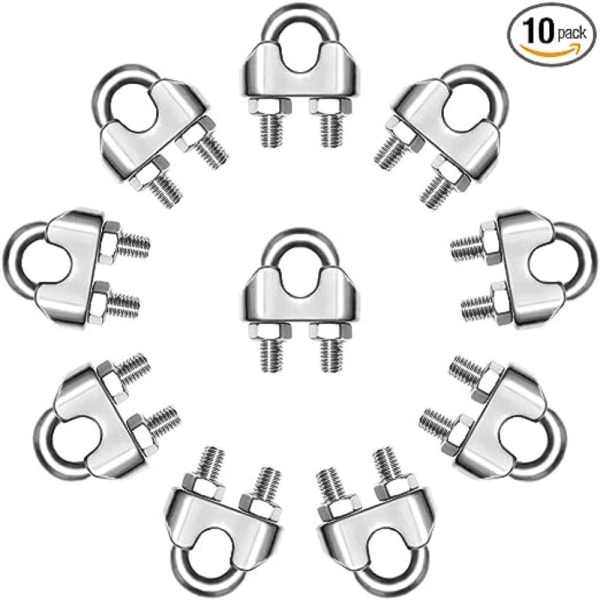 10 STK Wire Rope Clip Wire Rope Clamp Clip U Bolt Sadel Fastener