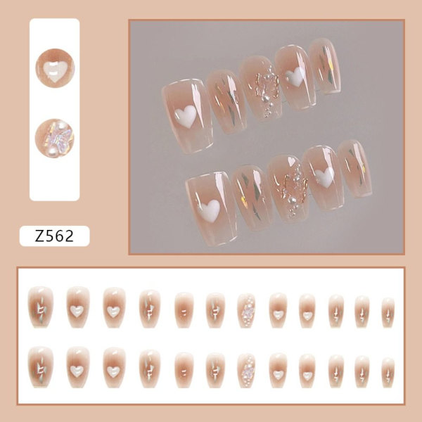 24 stk Fake Nails Short French Z563 Z563 Z563