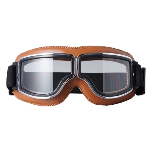 Motorcykel Goggles Briller Moto Goggles BRUN TRANSPARENT LINSE brown Transparent Lens-Transparent Lens