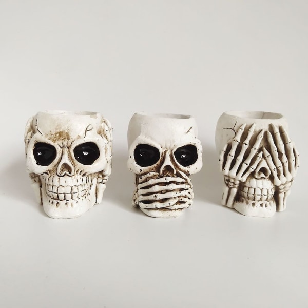 Halloween Skull Blomkrukor Skeleton Head Blomkruka SE INTE donot look