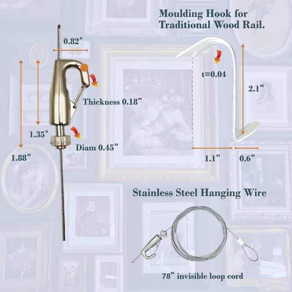 6 Pack Picture Hanging Wire Picture ripustussarjan kiskon koukut