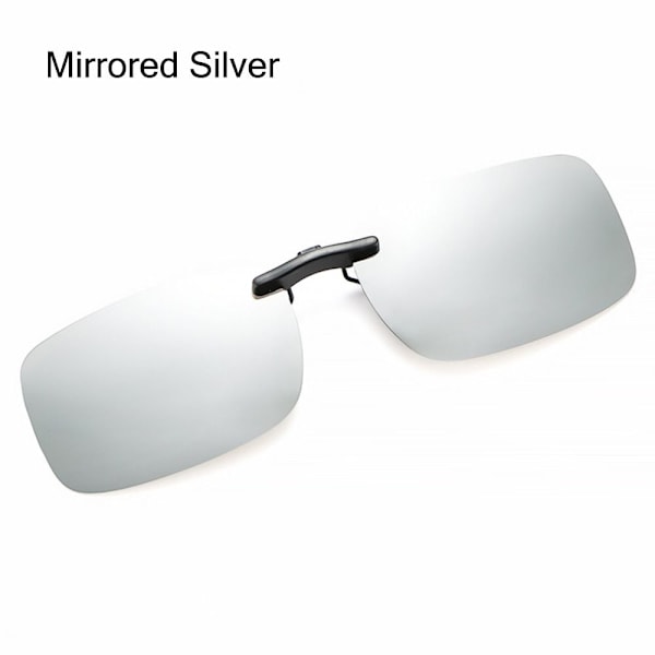Magneettisesti kiinnitettävät polarisoidut aurinkolasit Flip Up aurinkolasit Mirrored Silver