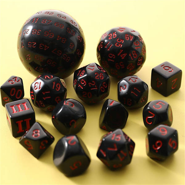 15 st Akryl Multi Side Tärning Set RÖD red