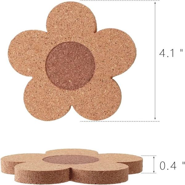 12 kpl Paksut korkkilasinaluset Pienet kukkaeristysmatto 12 kpl 12pcs