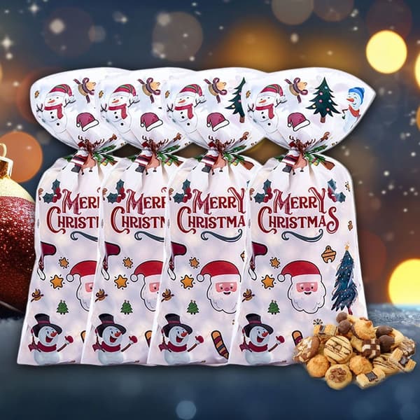 50st julgodispåsar Xmasförpackningspåsar Cookiepresentpåsar