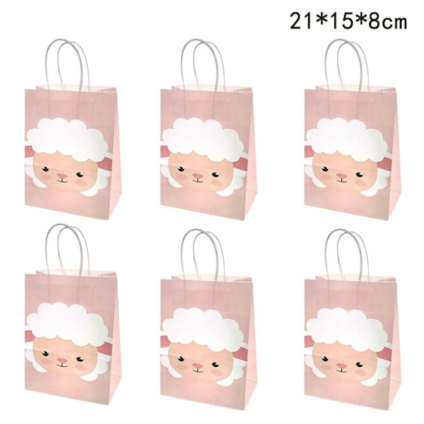 6ST Presentpapperspåsar Presentförpackning FÅR FÅR Sheep