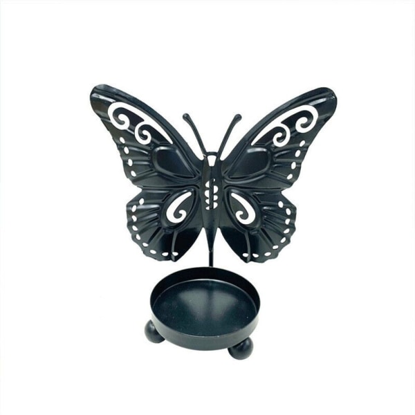 Perhosen muotoinen kynttilänjalka MUSTA Black