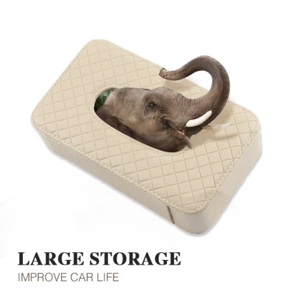 Car Tissue Box Tissue Holder BEIGE CLIP VERSION CLIP VERSION Beige Clip version-Clip version